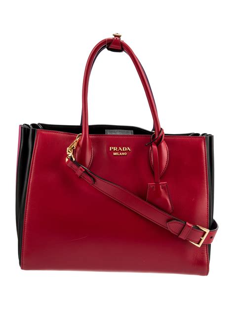 prada bibliothèque bag black red|Prada Bibliotheque Tote Bag .